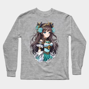 Dive into Cetus: Vibrant AI Anime Character Art Exploration Long Sleeve T-Shirt